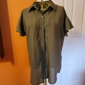 Max Studio Olive Button Down Shirt